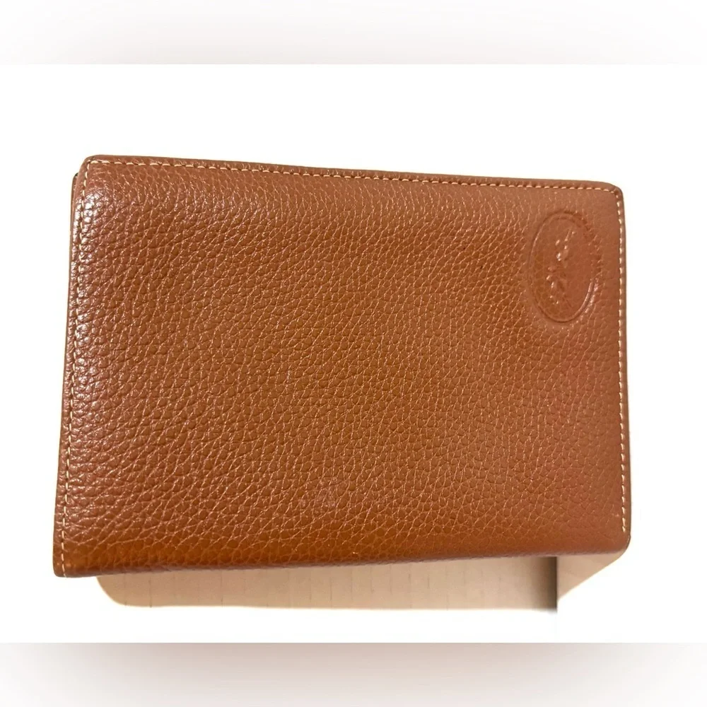 Longchamp unisex Brown Leather wallet Passport Holder